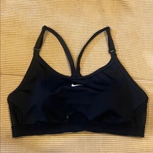 Nike Women's Black Sports Bra with White Logo